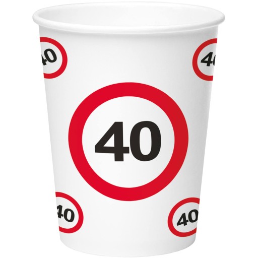 Prohibition Sign poháre 40. narodeniny 350ml 8 ks