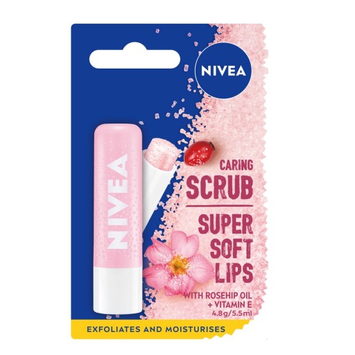 NIVEA Výživný peeling na pery s vitamínom E z divokej ruže