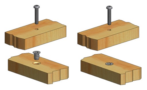 10x Drevená skrutkovacia objímka M6x13 mm