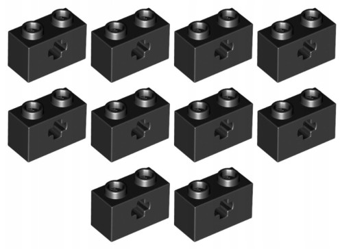 LEGO Brick 1x2 dierová náprava čierna čierna 10 dielikov 6178922 32064