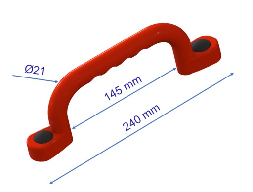 SLNKO - IHRISKO RÚČKY 240 mm - 2 ks S ČERVENÝMI SKRUTKAMI BK
