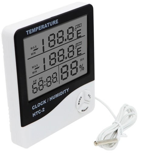 DIGITÁLNY TEPLOMER HYGROMETER HODINY METEOSTANICE