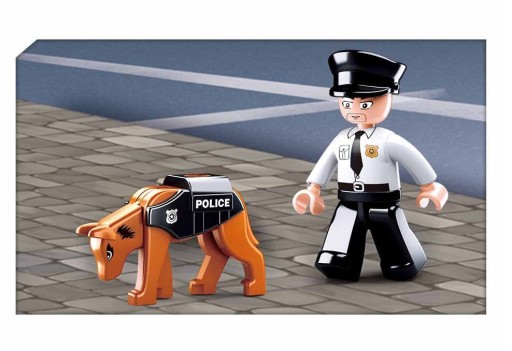 BLOCKI SLUBAN POLICAJNÉ AUTO + PSÍ POLICAJT 78 ELEMENTOV.