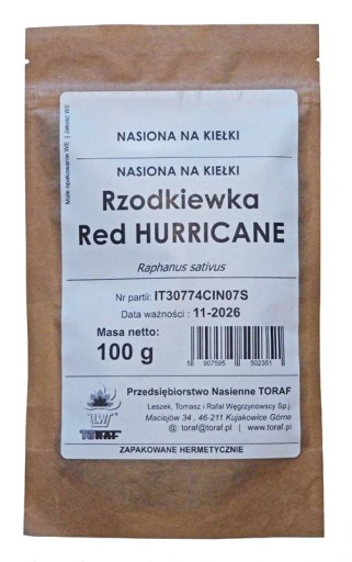 REĎKOVKA ČERVENÁ HURIKÁN SEMENÁ KLÍČKY 100g TORAF