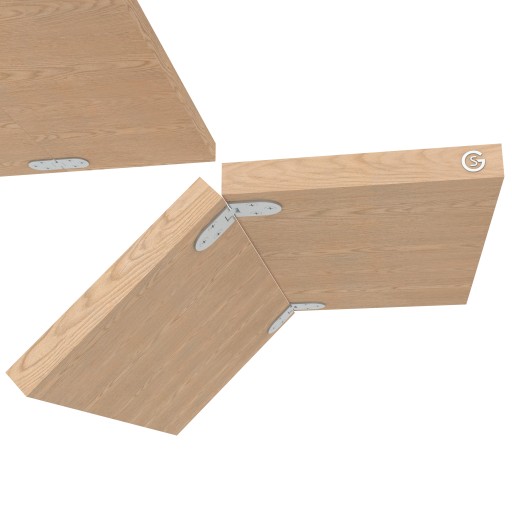 Strojový pánt pre skladaciu dosku stola, nikel, 80 x 30 mm