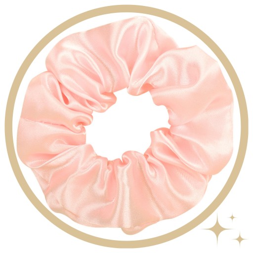 SATIN scrunchies gumička do vlasov, ružová, BEZPEČNÁ, lesklá, KOMFORTNÁ