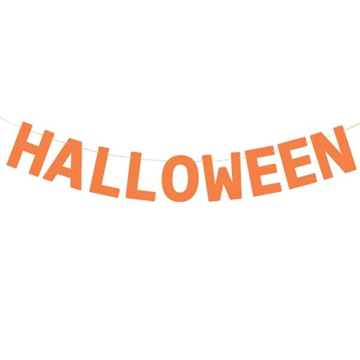 Papierový transparent s nápisom HALLOWEEN, oranžový