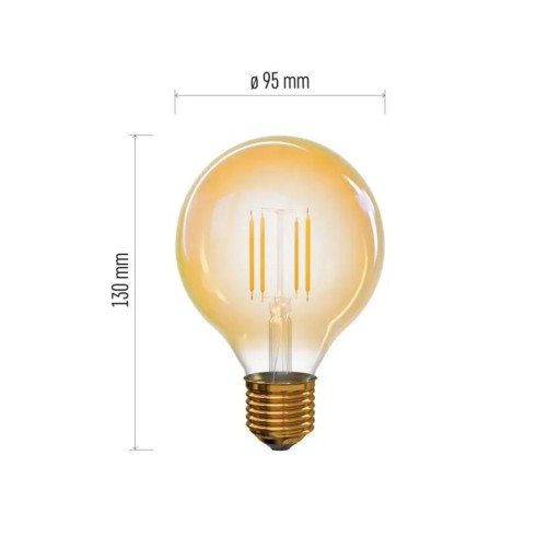 LED ŽIAROVKA EMOS Z74304 VINTAGE G95 E27 4W (40W) 470lm TEPLÁ BIELA