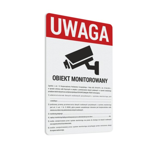 Nálepka – Monitorované zariadenie GDPR 13,3 x 20