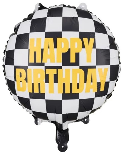 Fóliový balón Happy Birthday šachovnica - 35 cm