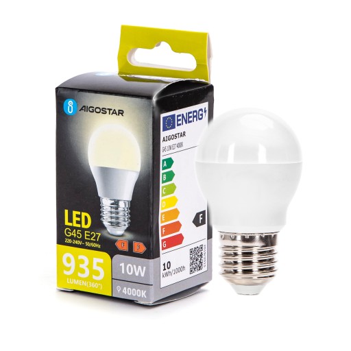 VÝKONNÁ MINI LED žiarovka E27 G45 10W 935lm neutrálna 4000K