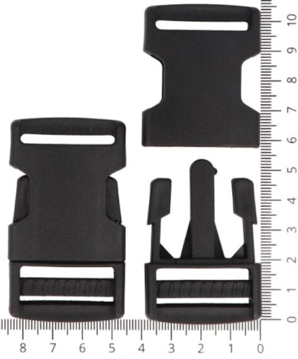 PLASTOVÁ ZÁPADKA NA PÁSKU 3cm 30mm - ČIERNA