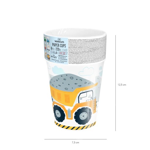 Papierové poháre, jednorazové autá, narodeniny, ročné deti