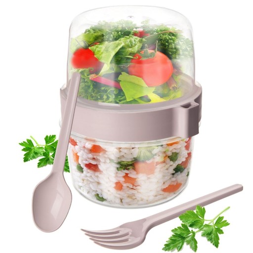 LUNCHBOX nádoba na jogurtový müsli ovocný šalát + príbor 370 ml