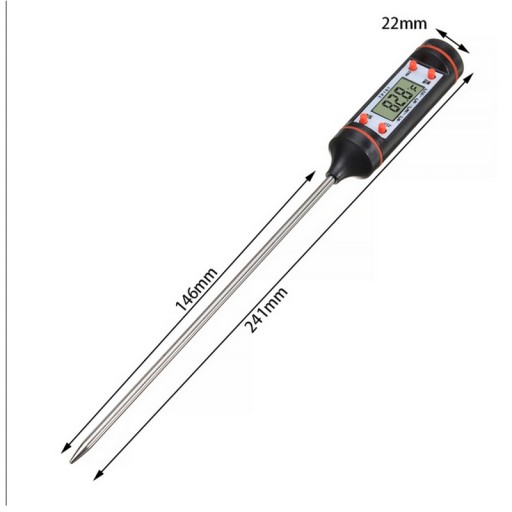 LCD KUCHYNSKÝ TEPLOMER, MÄSO, VÍNO, 300°C