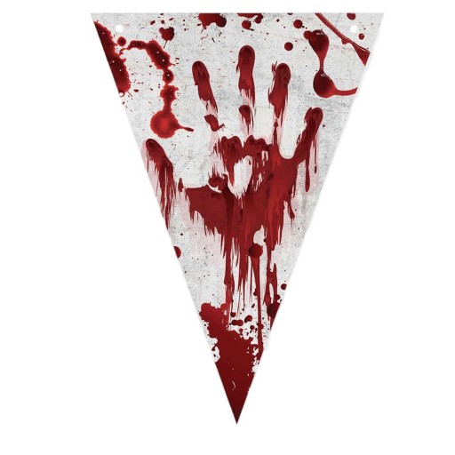 FLAG BANNER krvavé škvrny HALLOWEEN sivá