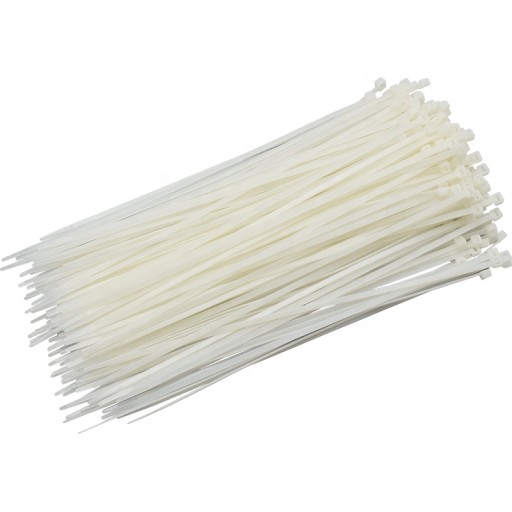 100x BIELE SILNÉ KABELOVÉ VIAZAČKY 4,6x200