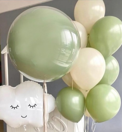 Khaki Balloons Cream Gold Olive Confetti 20 ks