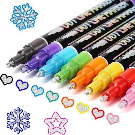 MAGIC MARKERS Glitrové fixy FAREBNÉ METALICKÉ DVOJRADOVÉ 8 ks