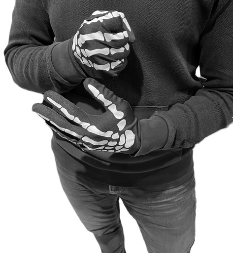Skeleton rukavice Skeletor Dia de Muertos s kostenými prstami