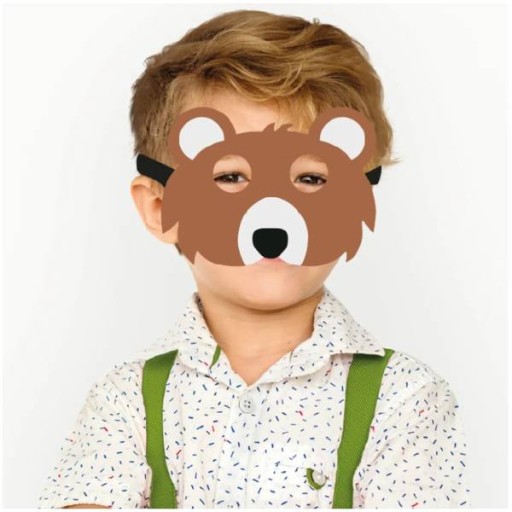 PLSTENÁ MASKA, MEDVEĎ HNEDÝ DISPOZUJE PRE DETI, PP