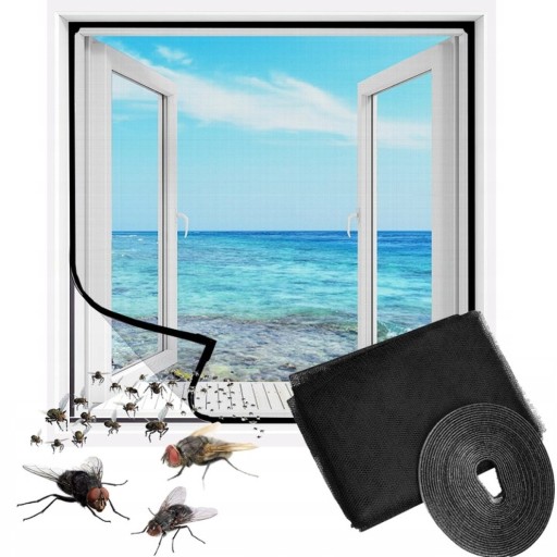 SIEŤKA PROTI HMYZU OKENNÁ 130x150 + VELCRO ČIERNY PROTI HMYZU A KOMÁROM