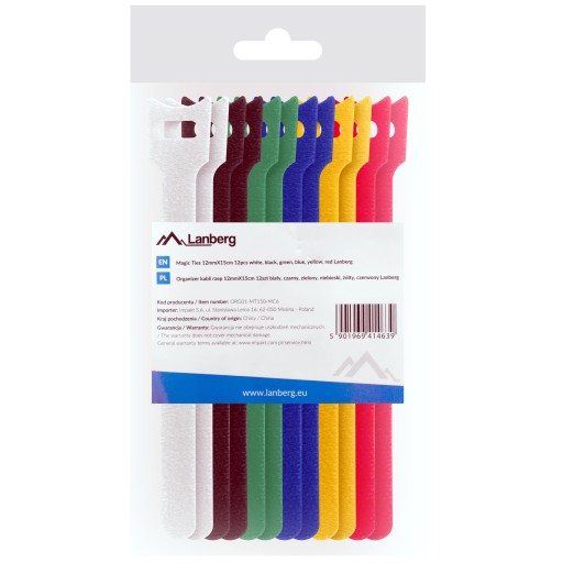 Organizér na káble na suchý zips 150x12mm 12 ks