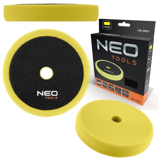 NEO TOOLS LEŠTIACA PODLOŽKA 150 X 150 MM X 25 MM TVRDÁ HUBKA ŽLTÁ 08-980