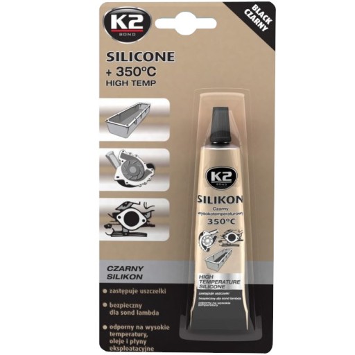 K2 ČIERNY SILIKÓN +350°C 21G - VYSOKÁ TEPLOTA