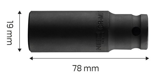 NEO NÁRAZOVÁ ZÁSUVKA 1/2 PALCA DLHÁ, HRUBÁ 19MM L78MM CR-MO 12-319
