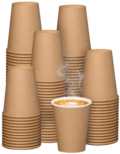 JEDNORÁZOVÉ PAPIEROVÉ ŠÁLKY NA KÁVU 250ml KRAFT HNEDÉ EKOLOGICKÉ