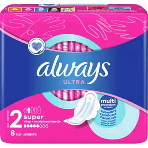 VŽDY ULTRA 8 SUPER PLUS hygienických vložiek