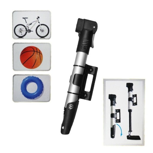 Mini pumpa na bicykel na gule do pneumatík s 2 adaptérmi