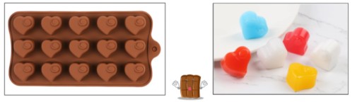 Silikónová forma na čokolády, pralinky, želé srdiečka