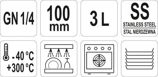 NEREZOVÁ NÁDOBA GASTRONOMICKÁ GN 1/4 100
