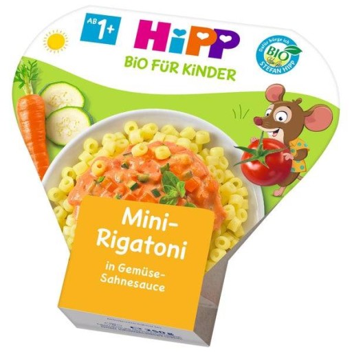 HiPP BIO Mini Rigatoni Zelenina v smotanovej omáčke