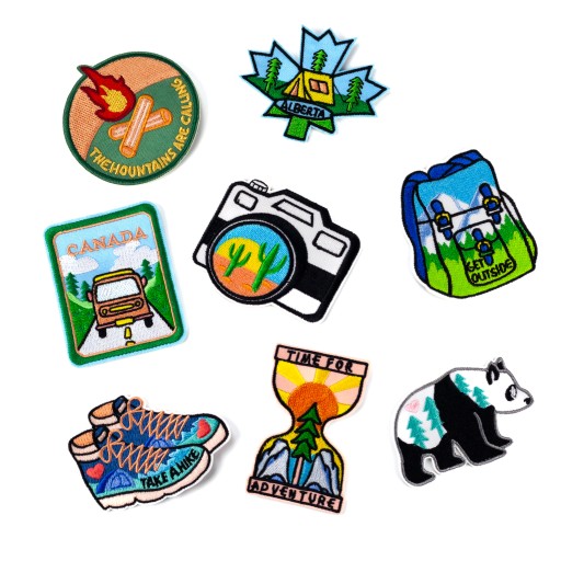 SET 8 nažehľovacích obliečok pre horského cestovateľa
