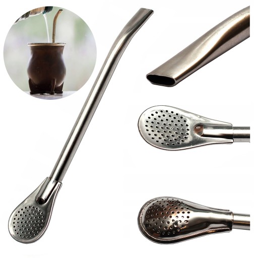 BOMBILLA Yerba Mate STRAW TUBE - nerezová oceľ 19 cm - pevná pre yerbu