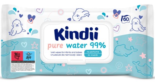KINDII PURE WATER obrúsky 99% voda 60 ks.