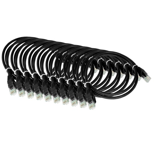 Alantec Patchcord UTP cat 5e 0,25m čierny 10 kusov