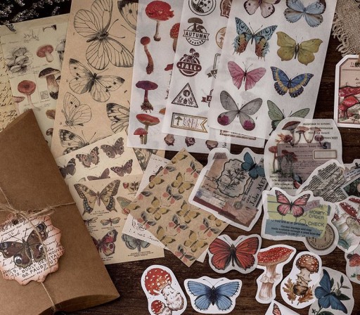 NÁLEPKY PRE PLÁNOVAČ DENNÍKOV SCRAPBOOKING VINTAGE NOTEBOOK ŠKOLSKÉ DEKORATÍVNE
