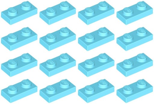 LEGO TILE 3023 1x2 azúrová stredná NOVINKA (6g) 16 ks.