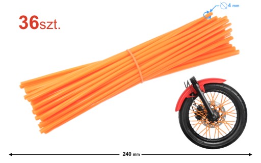 Pás lúčov, oranžový, 36 kusov, 240 mm