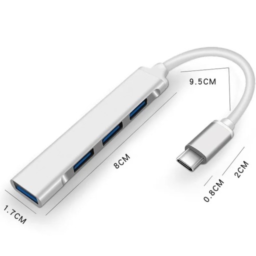 NÁBOJOVÝ ADAPTÉR PORTOVÝ ROZDELIČ USB A na C 3.0 4v1
