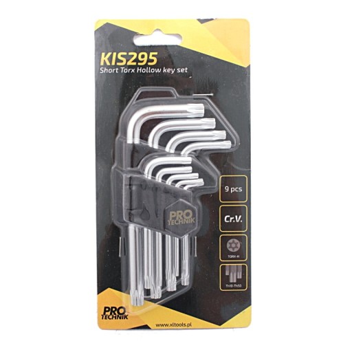kľúče TORX Cr.V krátke Th10-Th50 9 ks. dutý torx otvor