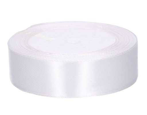Saténová stuha 2,5cm x 25Y biela MYH190461