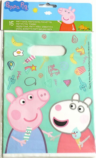 Darčekové fóliové vrecká Peppa Pig pre deti, sada 15 kusov na cukríky