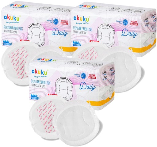 AKUKU LAKTAČNÉ VLOŽKY, ABSORBNÉ, GELINGOVÉ, TENKÉ, POHODLNÉ, BIELE 60 kusov