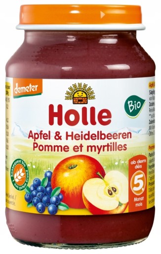 HOLLE BIO dezert s jablkami a bobuľami pre deti 190 g