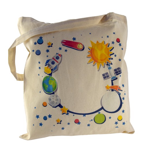 opakovane použiteľná nákupná taška 38x42 cm bavlna s potlačou COSMOS